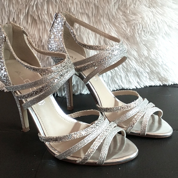 Aldo Shoes - Aldo sparkling silver formal heels